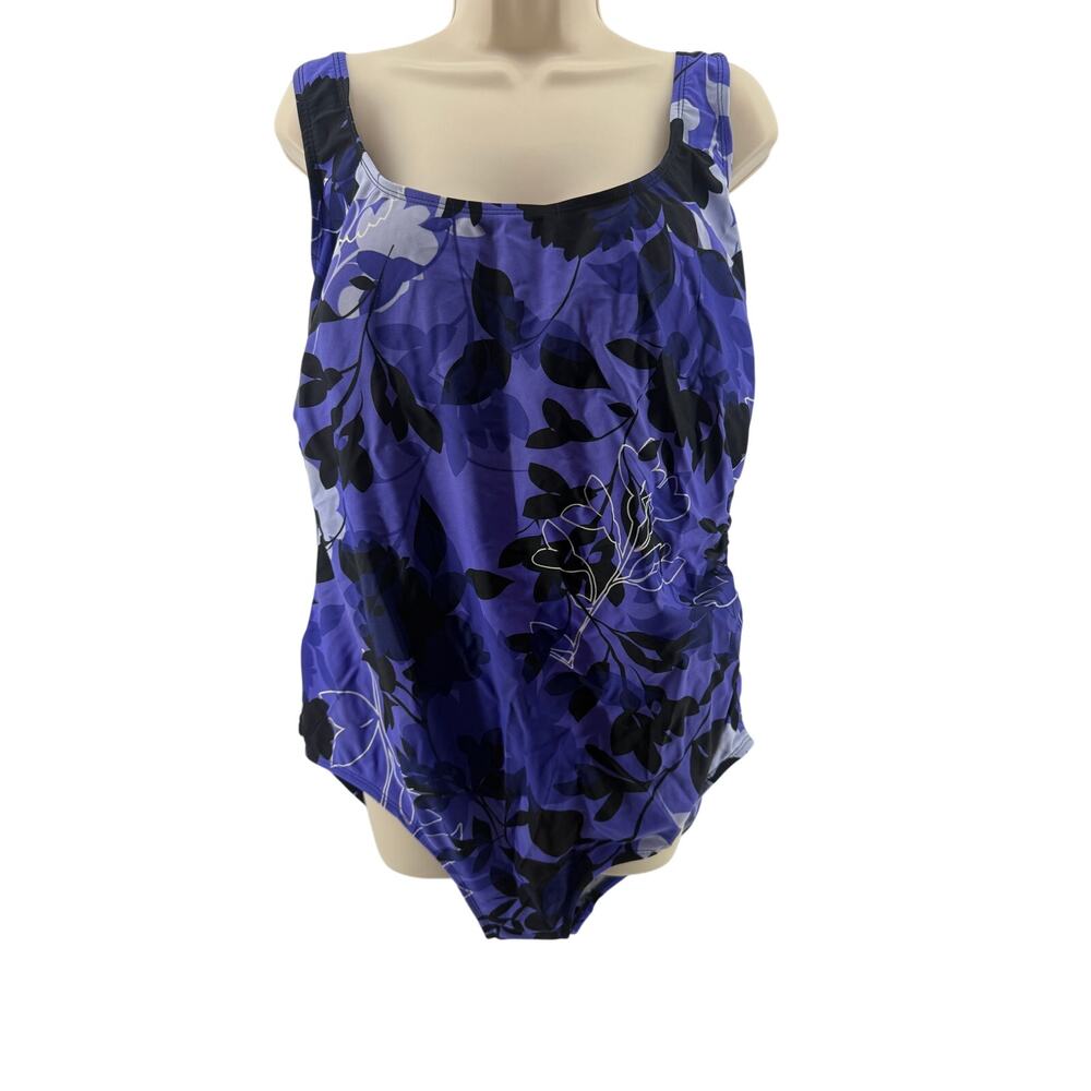 Swimsuits for All One Piece Swimsuit Purple Print Plus Size Womens 22